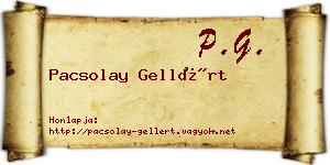 Pacsolay Gellért névjegykártya